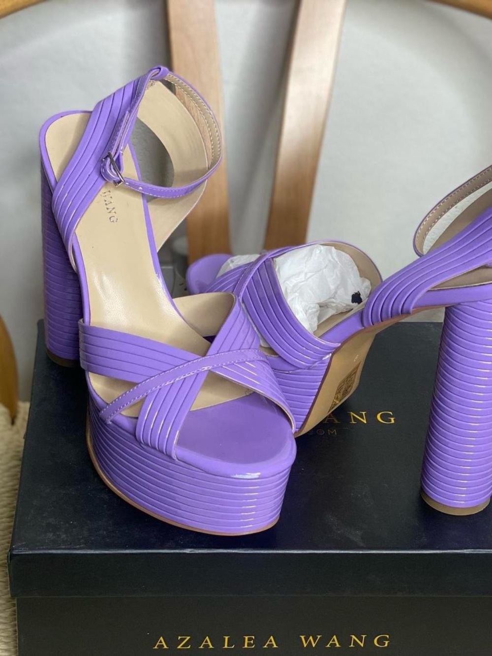 Purple Platform Strappy Sandals